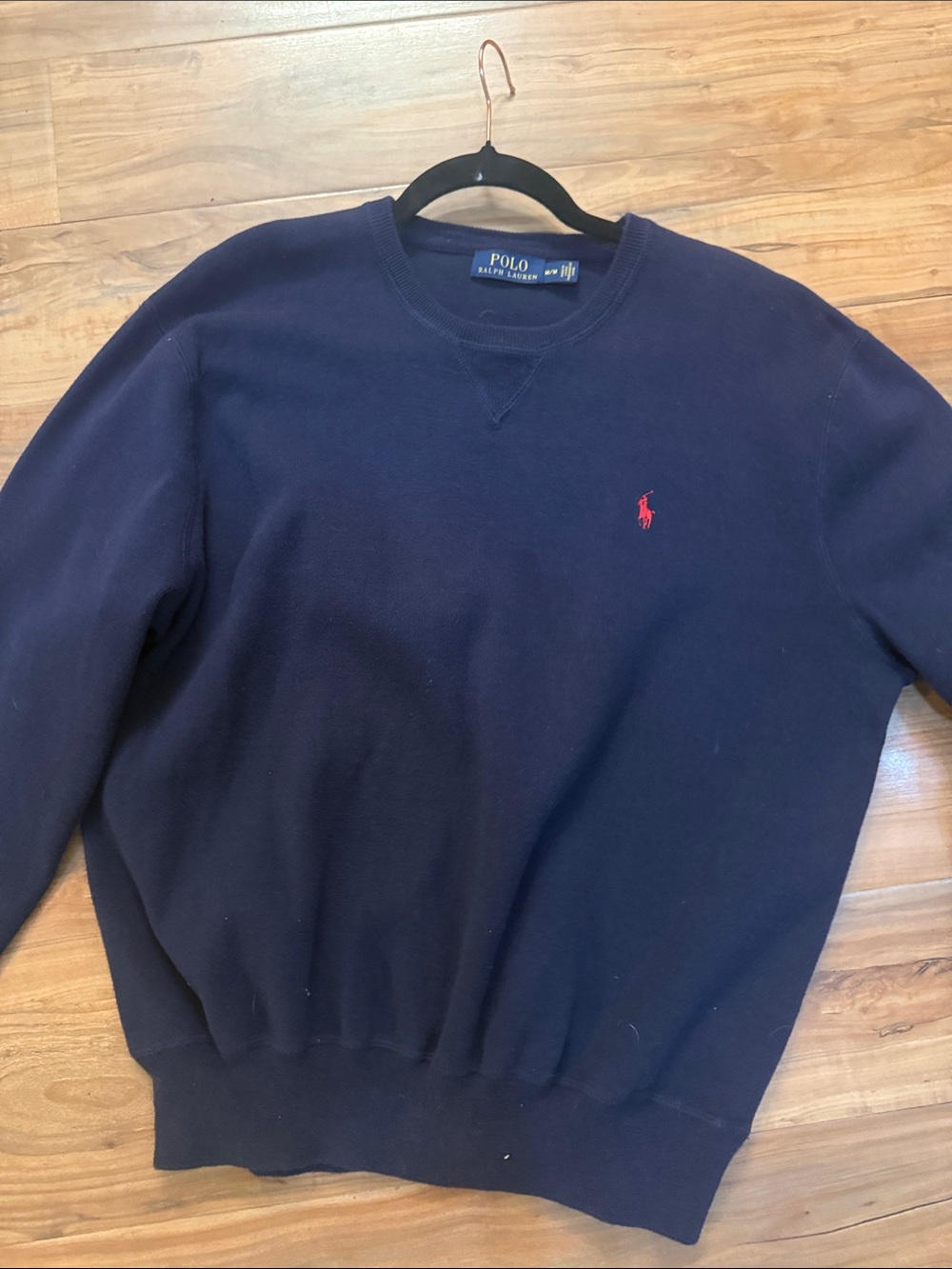 Polo by Ralph Lauren Navy Crewneck Sweater with Red Pony